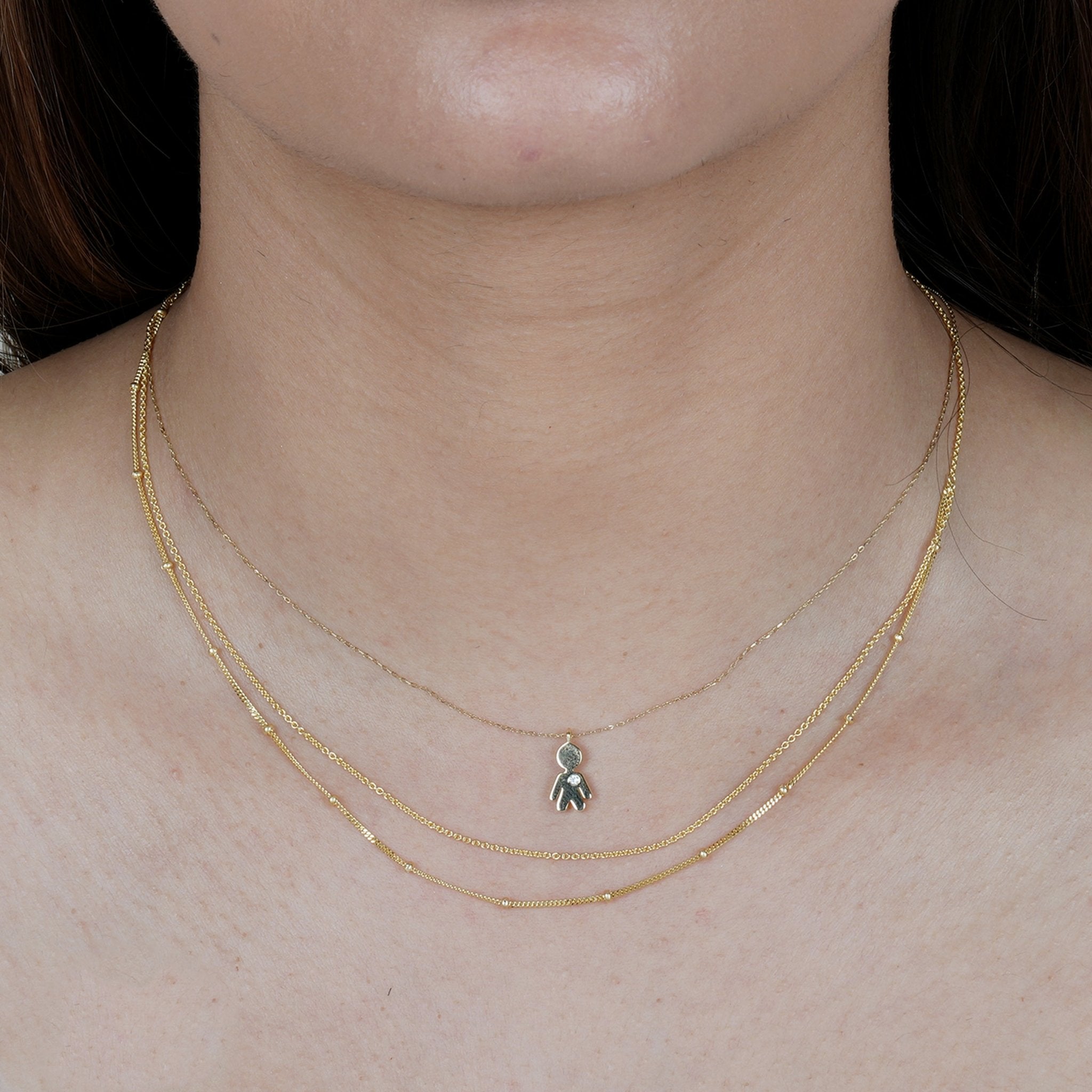 14k Yellow Gold Diamond Boy Mama Charm Necklace - Perfect Gift for Mothers, Birthdays & Special Occasions