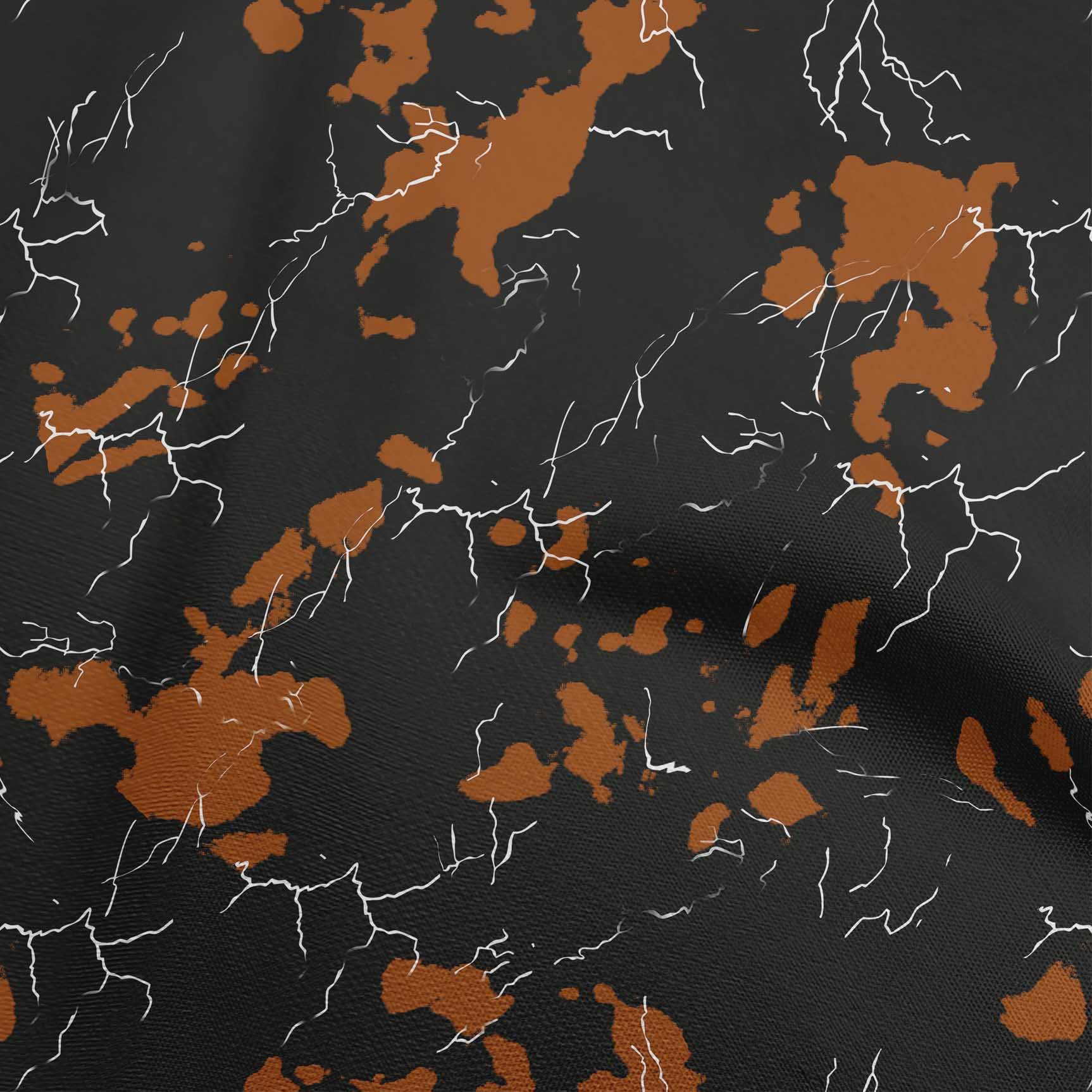 oneOone Polyester Spandex Rust Brown Abstract Print Fabric - 56 Inch Wide DIY Clothing & Quilting Material for Dresses, Curtains, and Home Decor Projects