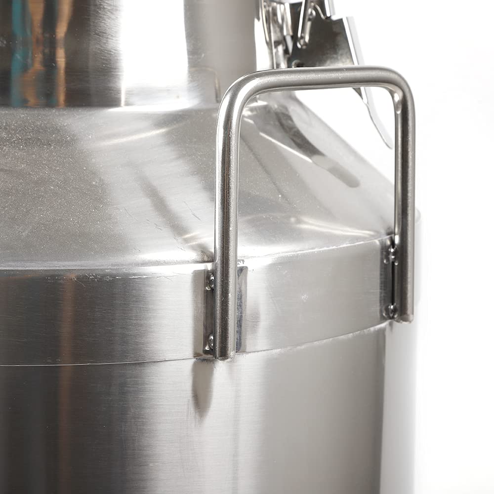 LOYALHEARTDY 15.85 Gallon (60L) Stainless Steel Milk Can & Wine Pail with Airtight Sealed Lid - Food Grade Storage Container for Milk Transport, Fermentation, Bulk Liquid Storage - Perfect for Dairy Farms, Wineries & Home Brewing