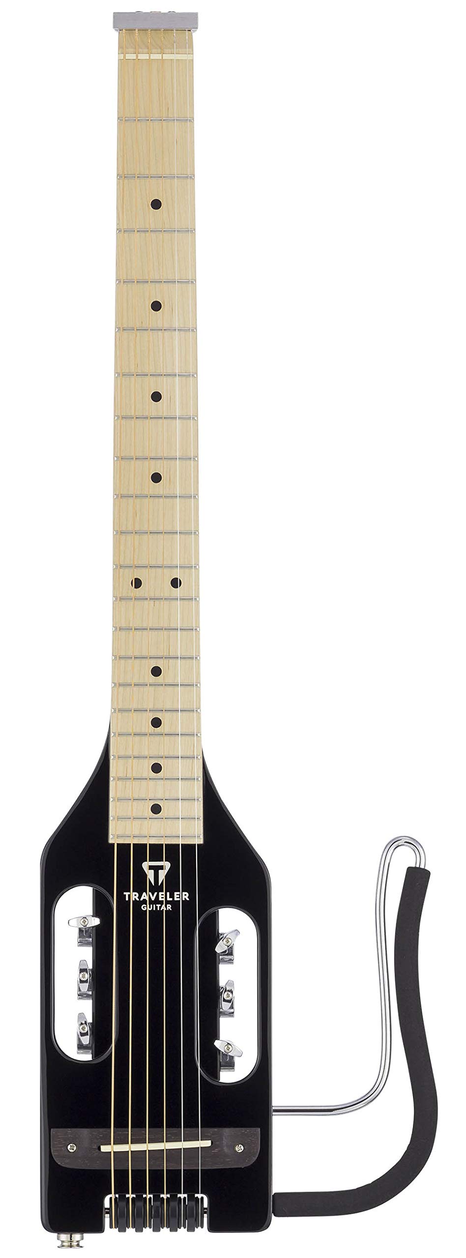 Ultra-Light Travel Acoustic-Electric Guitar - Black Gloss Finish | Portable for Camping, Busking & Small Spaces | Perfect Travel Companion for Musicians