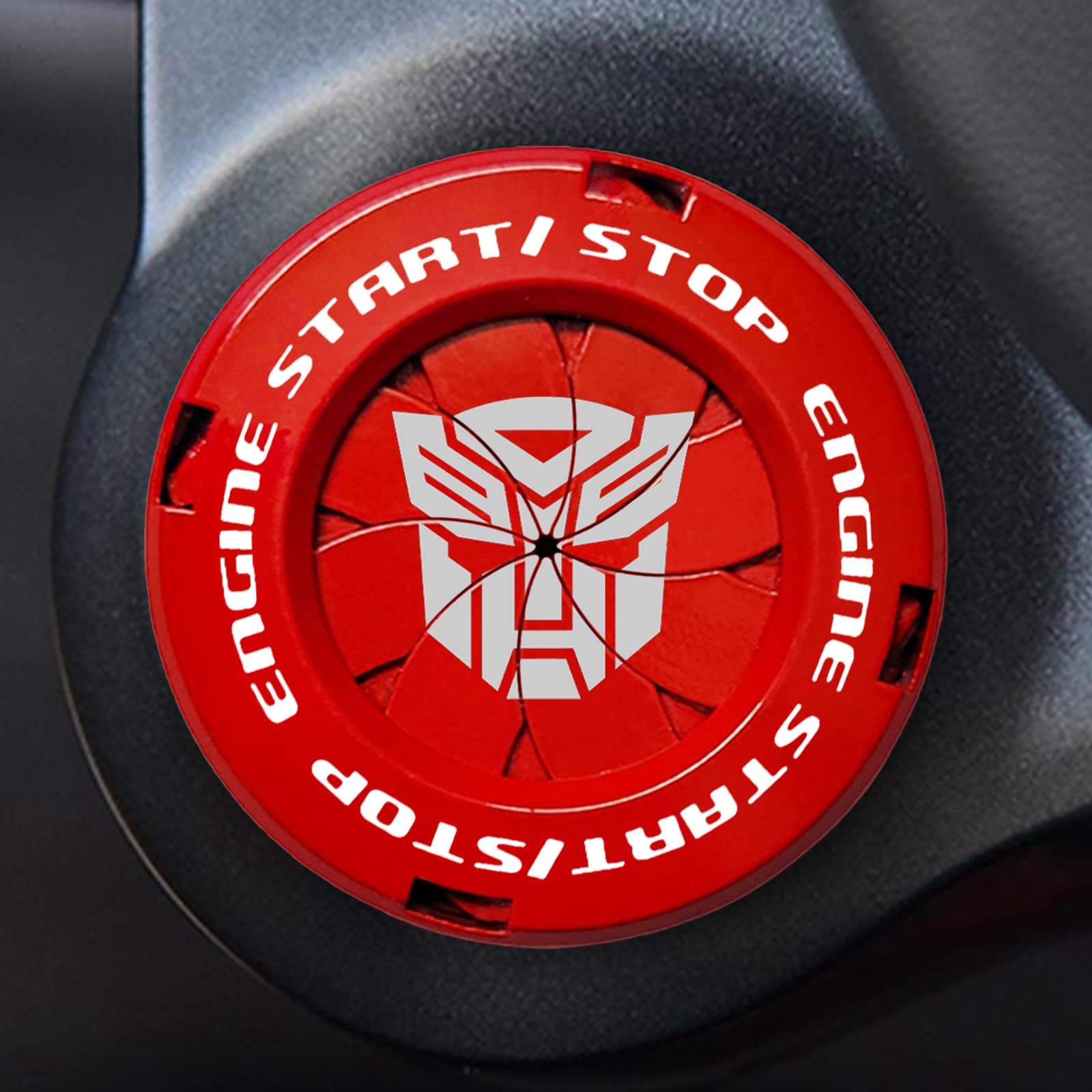 Transformers Car Push Start Button Cover - Autobots Engine Start Stop Switch Protector for Cars & Motorcycles (Red) | Stylish Interior Accessory for Transformers Fans & Vehicle Enthusiasts