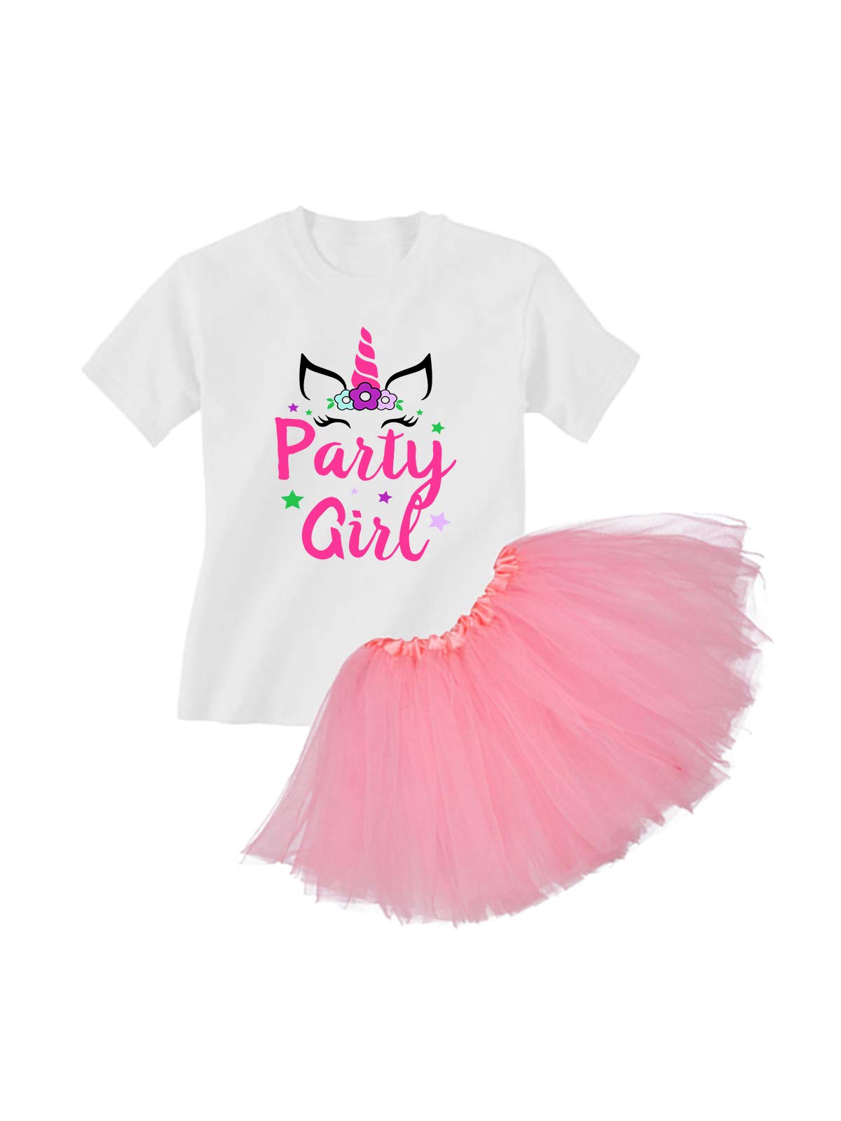 Awkward Styles Girls Birthday Party Outfit - Pink Unicorn Dress with Ballet Tutu Skirt Set | Princess Costume for Birthday Celebrations, Dance Performances & Photo Shoots