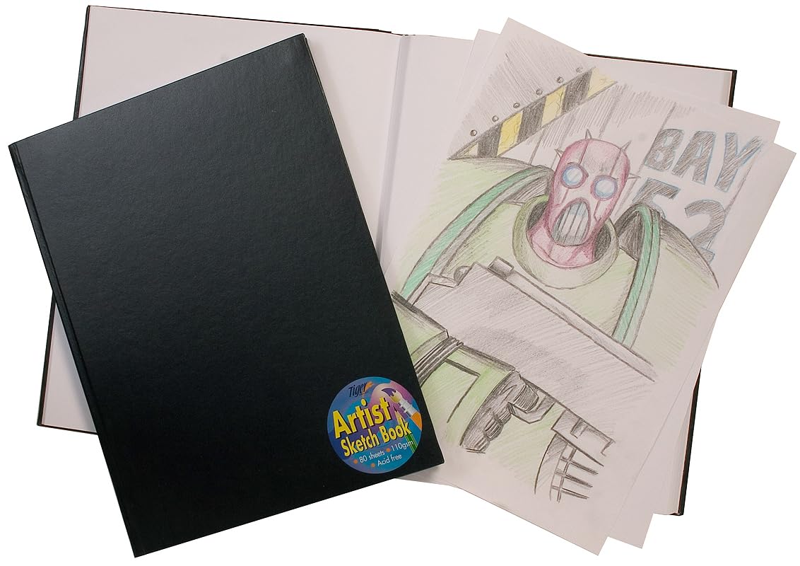 Premium Tiger A3 Casebound Sketch Book for Artists - 110lb Acid-Free Paper, Ideal for Drawing, Painting & Mixed Media - Perfect for Studio, Travel & Art Classes