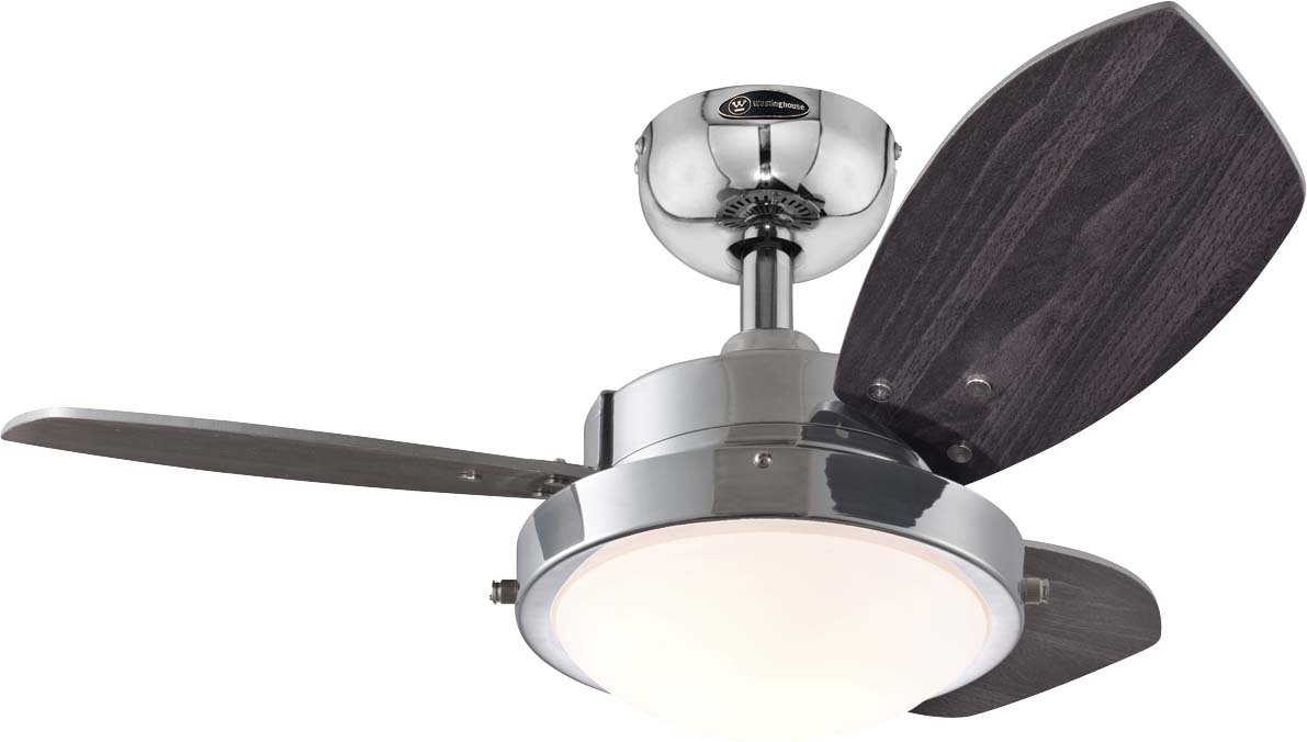 Westinghouse 7876300 30-Inch Wengue Chrome Ceiling Fan with Light Kit - Perfect for Bedroom, Living Room, and Office Cooling & Lighting