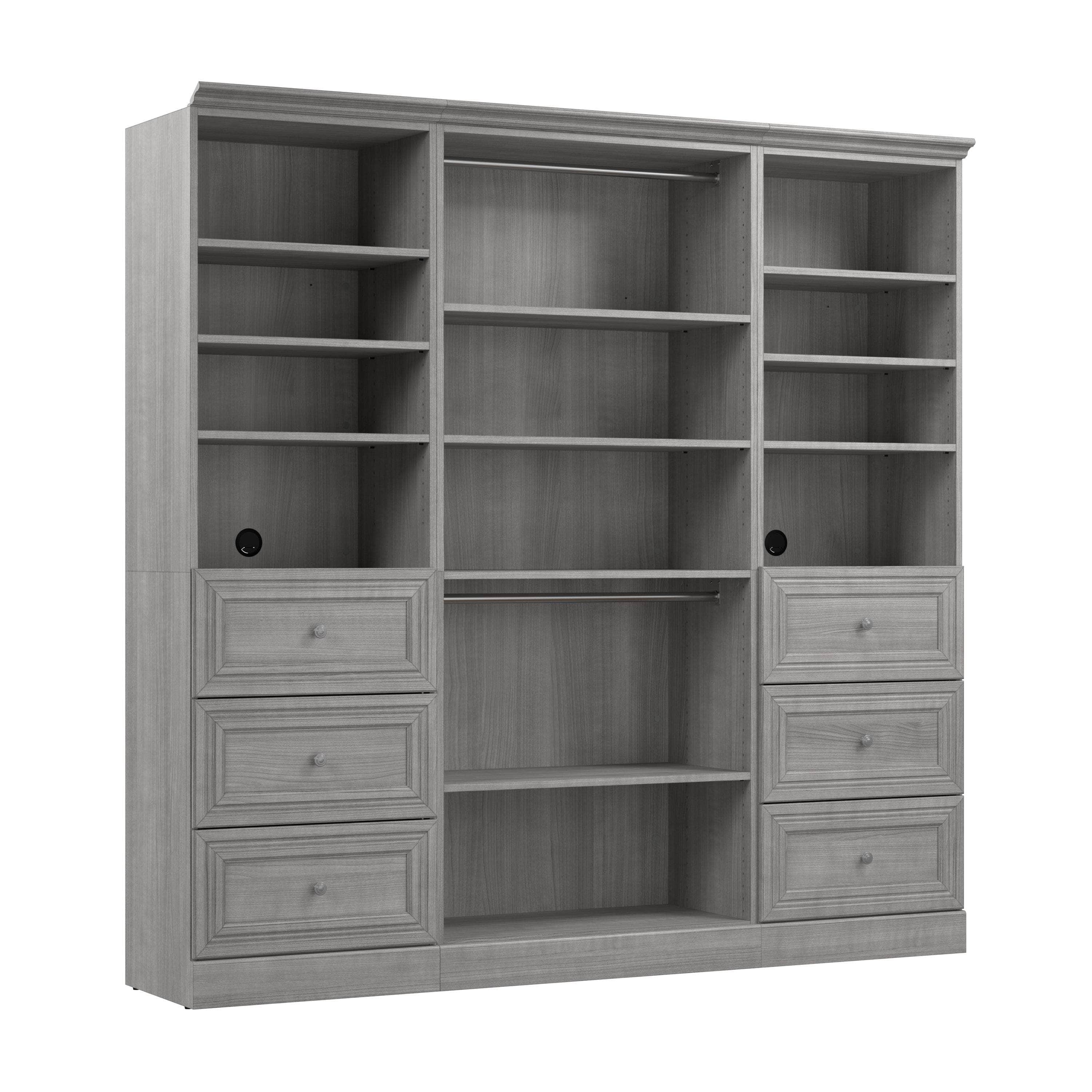 86W Closet Organizer with Drawers - Space Saving Storage Solution for Bedroom, Closet & Office (2 Color Options)