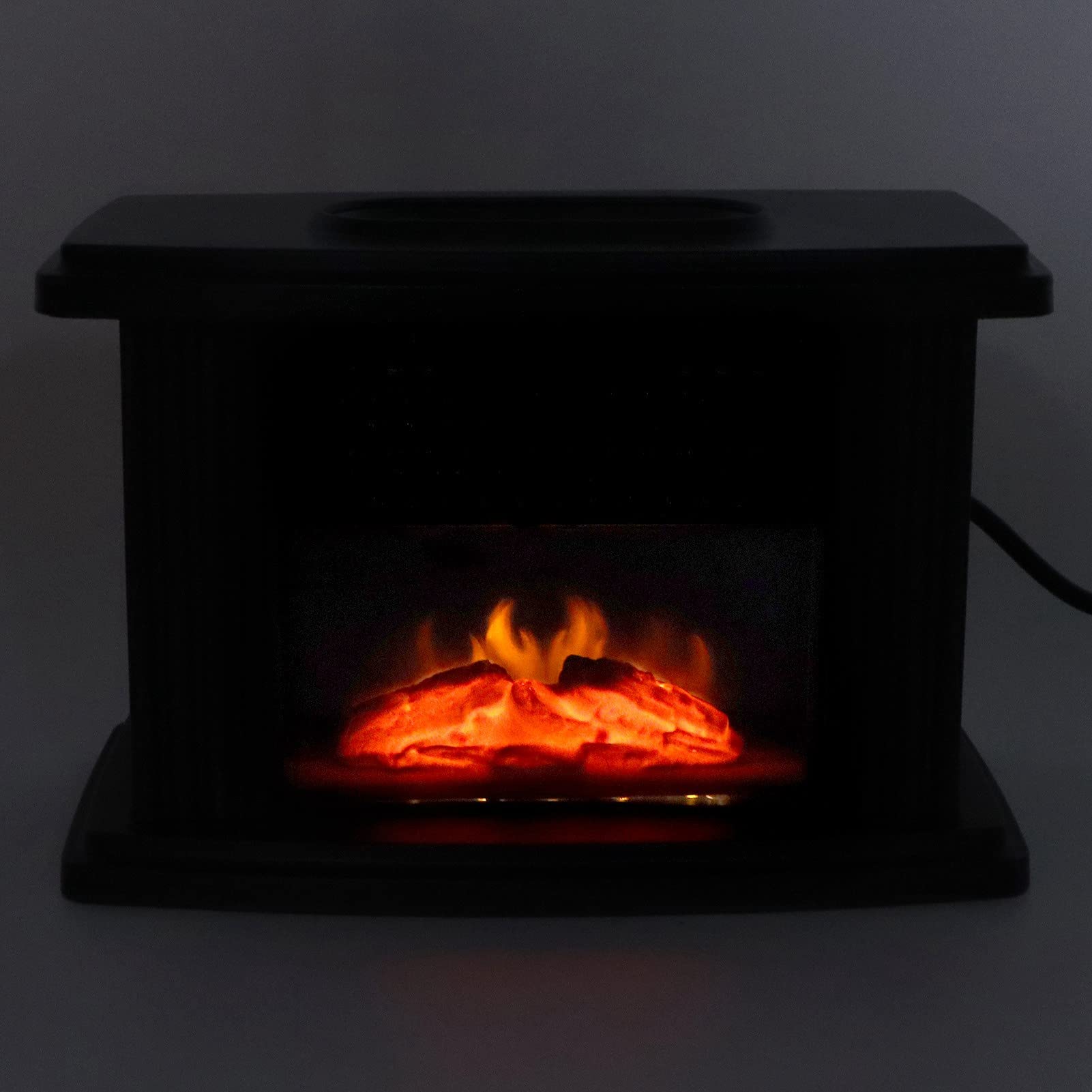 Electric Fireplace Heater with LED Flame Effect - 220V Adjustable Quiet Heater & Decorative Ambient Lighting for Living Room, Bedroom, Office
