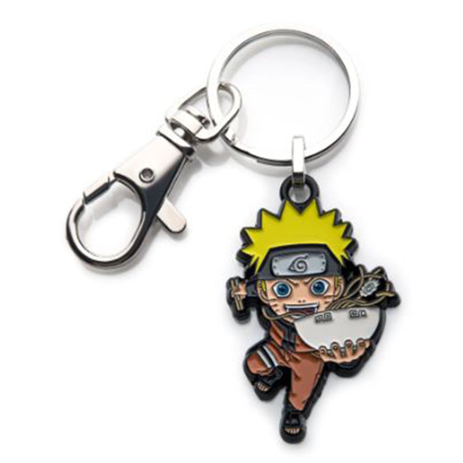 Naruto Shippuden Anime Enamel Keychain - Naruto with Ramen Design - Perfect for Backpacks, Keyrings & Anime Gifts