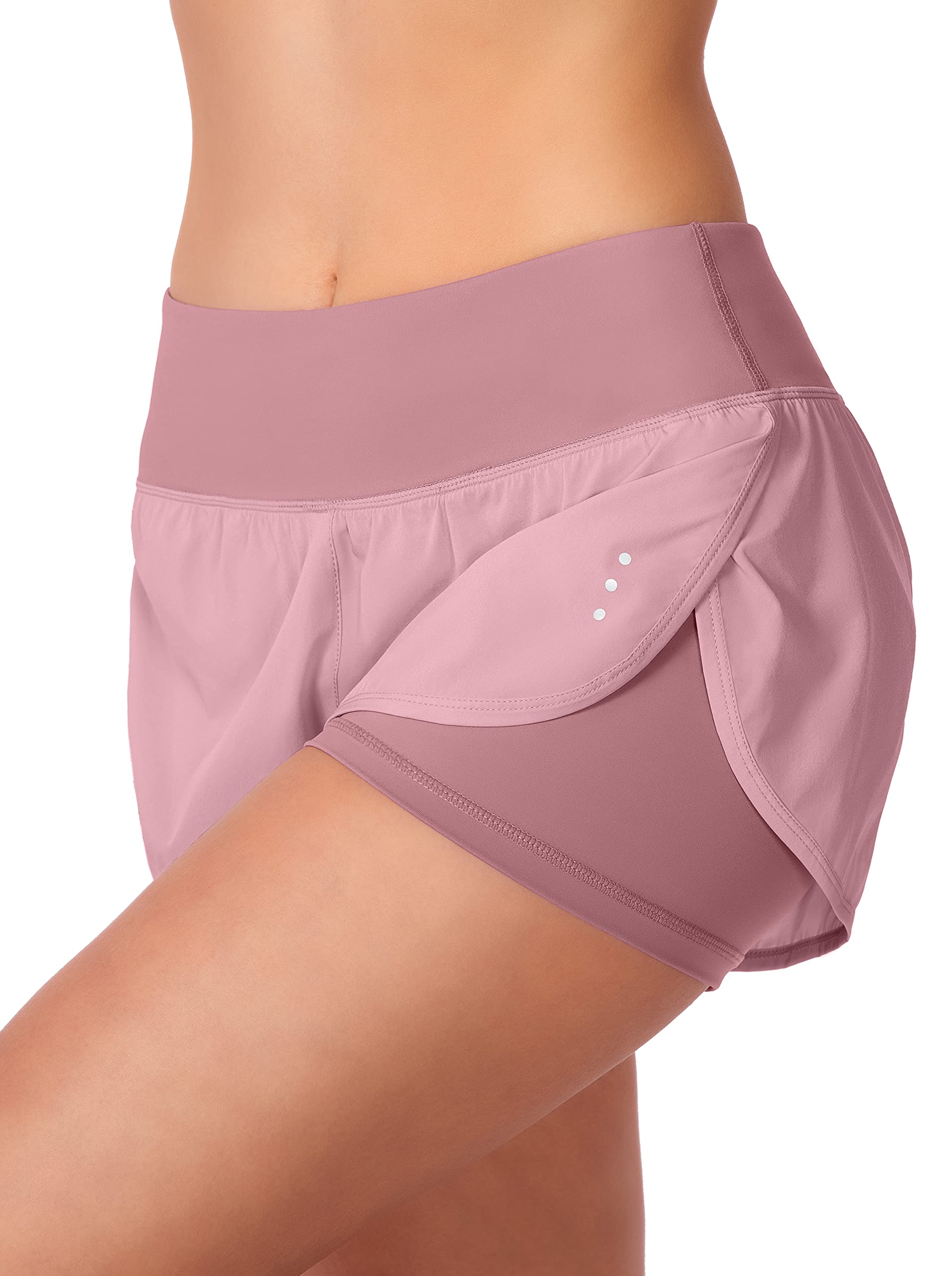 Women's 2-in-1 High Waisted Running Shorts with Zipper Pockets - Spandex Gym Yoga Workout Athletic Shorts for Women | Perfect for Jogging, Yoga & Fitness Training