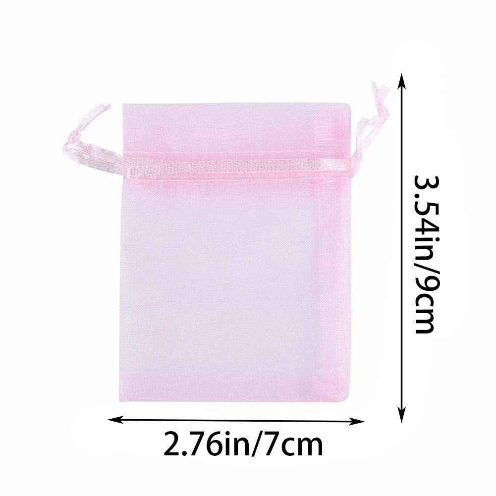 50pcs Organza Jewelry Bags - Small Drawstring Gift Pouches for Wedding Favors, Party Gifts & Candy Packaging - Elegant Mesh Sachet Bags for Jewelry, Rings, Candies & Bridal Shower Favors