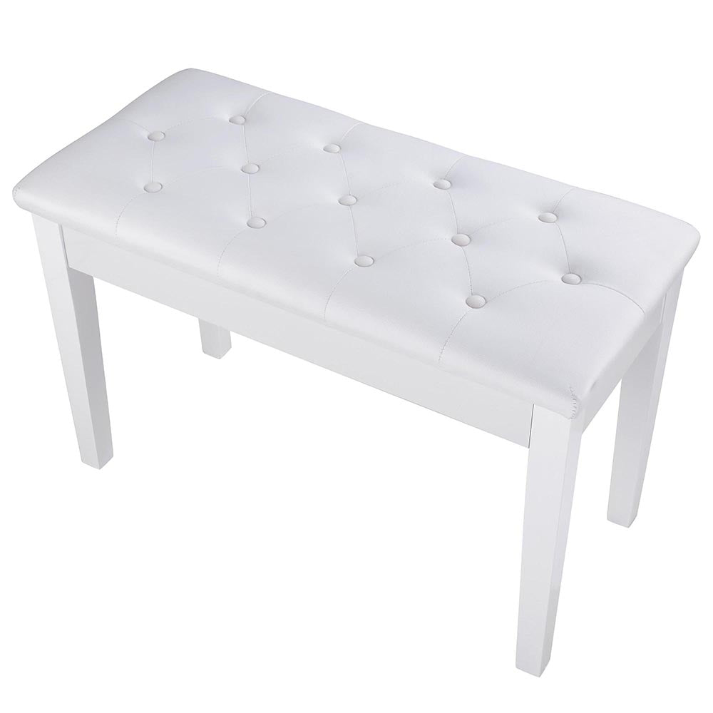 TheLAShop Genuine Leather Piano Bench with Storage - Wooden Finish, Adjustable Height for Comfortable Seating | Perfect for Home, Studio & Music Classrooms