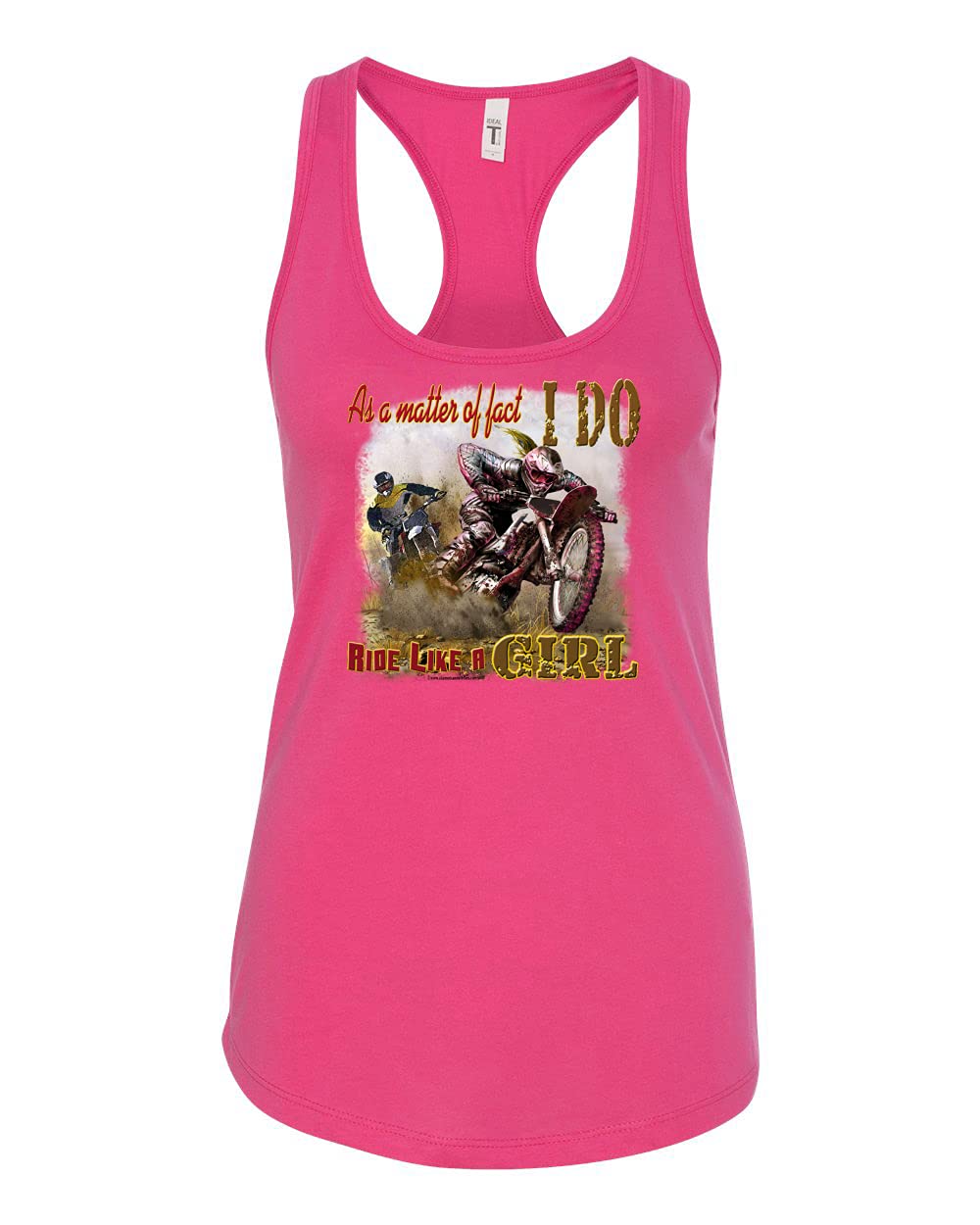 Biker Girl Tank Top - 'I Do Ride Like A Girl' Graphic Racerback Shirt for Women - Perfect for Motorcycle Riding, Car Shows & Casual Streetwear