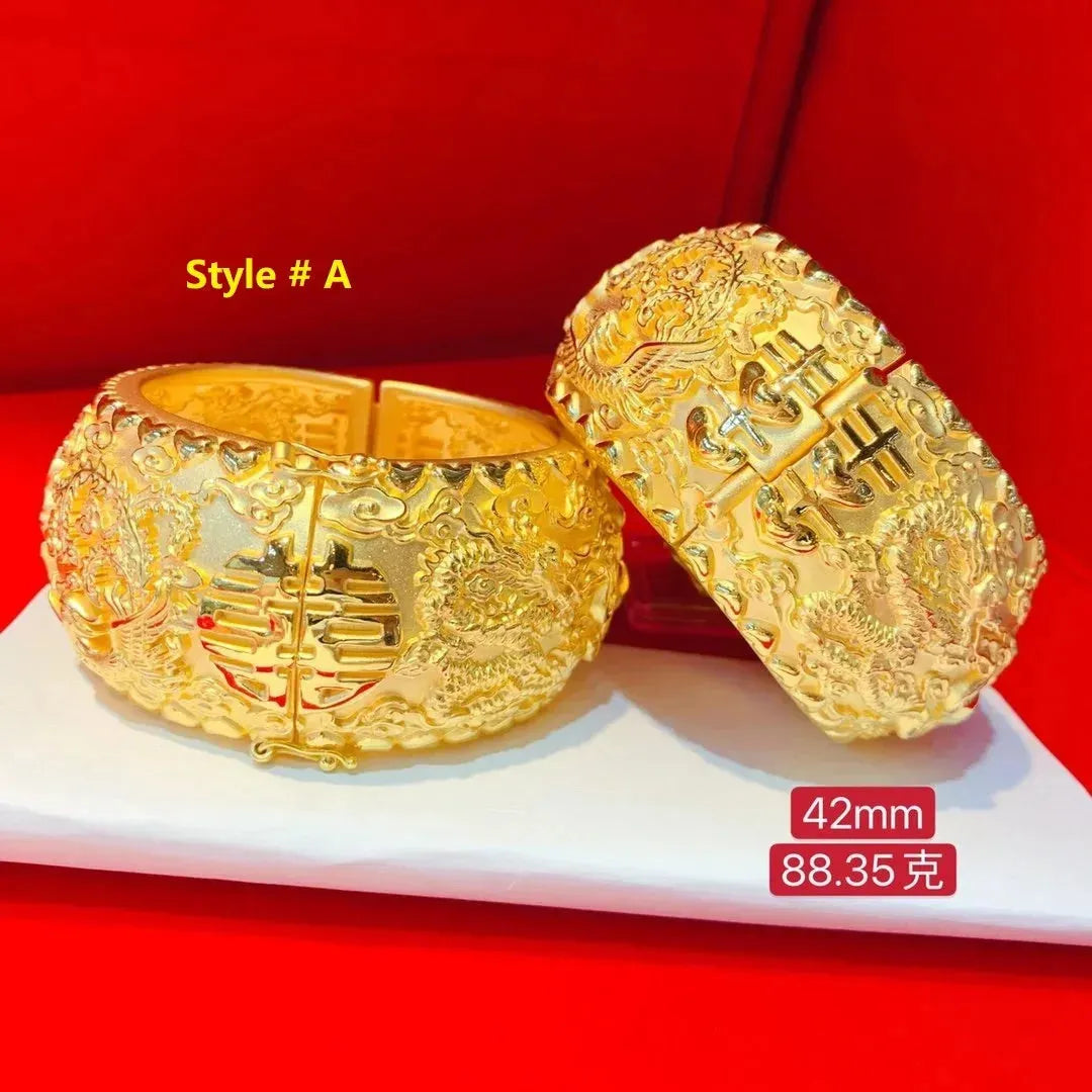 24K Pure Gold Bracelet for Women - 999 Solid Real Gold Bangle, Elegant & Romantic Classic Jewelry Gift for Her - Perfect for Anniversaries, Birthdays & Special Occasions (2023 New Arrival)