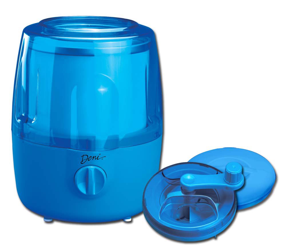 Deni 5201 Fully Automatic 1.5-Quart Ice Cream Maker with Candy Crusher - Blueberry Frozen Yogurt & Gelato Machine for Home, Parties & Dessert Lovers