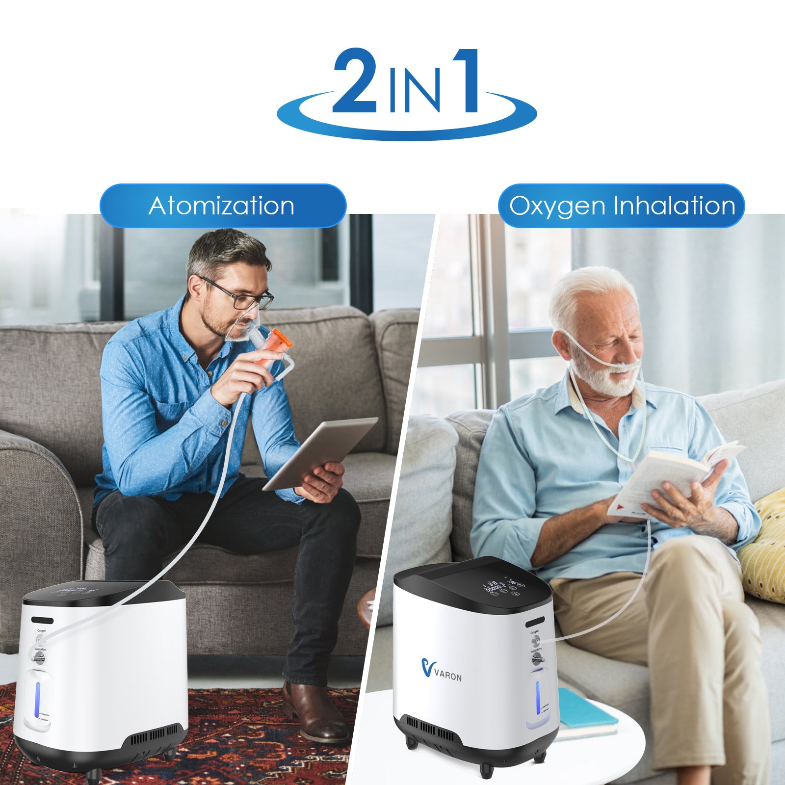 Portable Oxygen Concentrator NT 02 - 105W Home Oxygen Machine for Travel & Daily Use | Lightweight & Quiet Oxygen Therapy Device for COPD Patients & Elderly Care