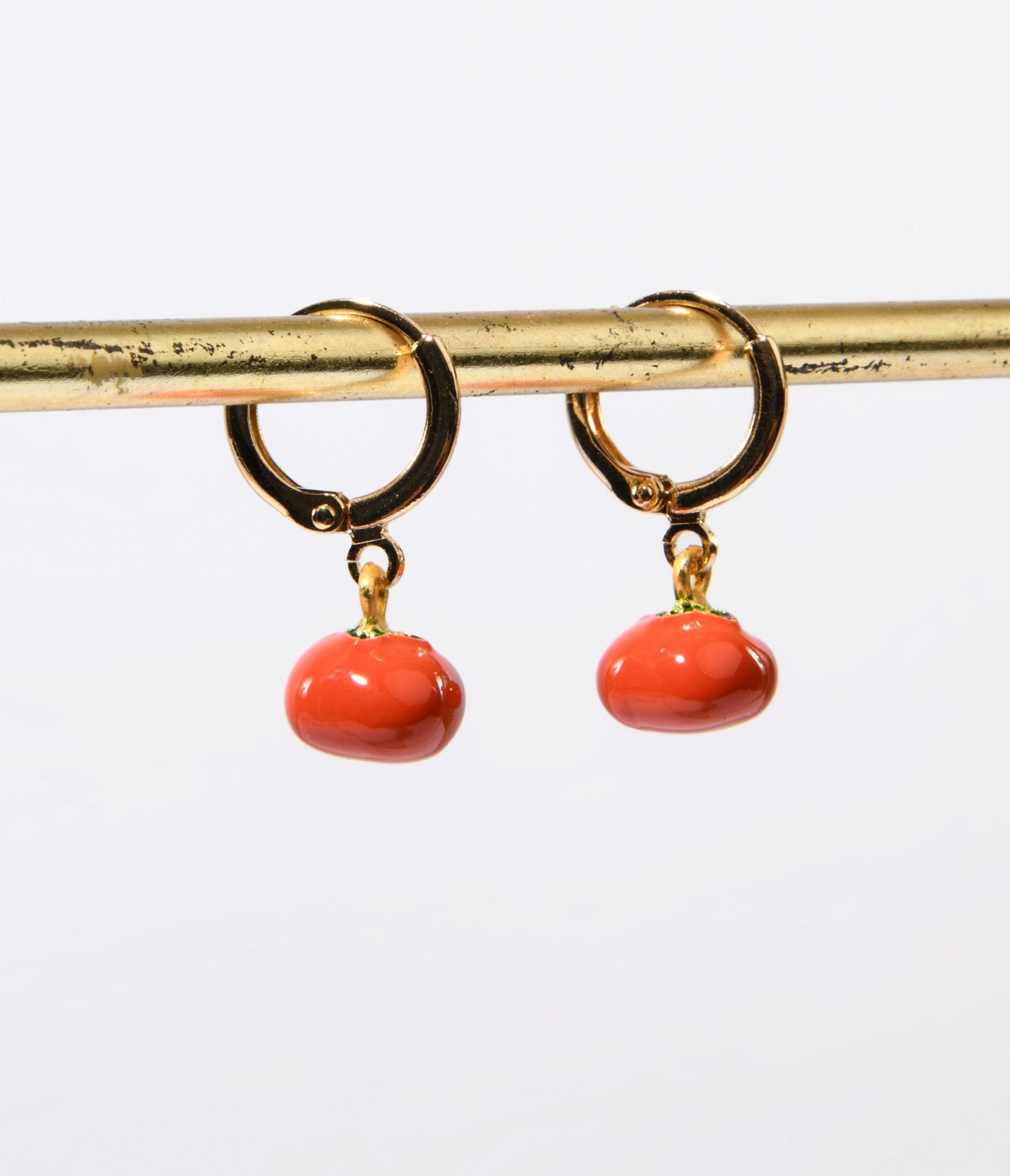 Tomato Huggie Drop Earrings for Women - Cute Dangle Hoop Earrings, Hypoallergenic & Lightweight - Perfect for Everyday Wear, Parties & Gifts