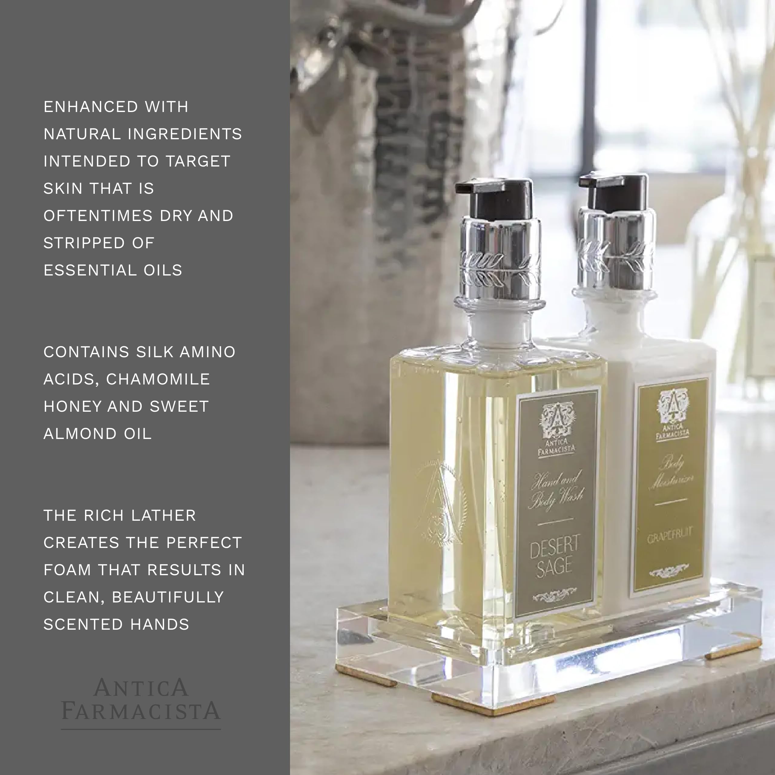 Antica Farmacista Desert Sage Scented Hand Wash - 10 Fl Oz, Luxury Foaming Soap for Bathroom & Kitchen - Hydrating & Gentle for Daily Use