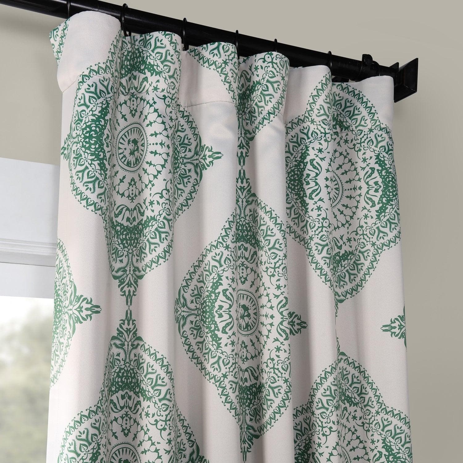 Henna Clover Emblem Blackout Curtains for Bedroom - Light Blocking Thermal Insulated Window Drapes for Nursery, Living Room & Home Decor