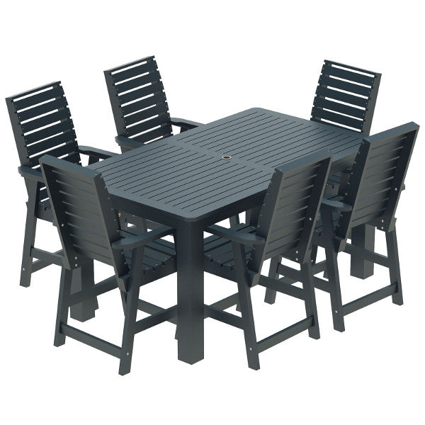 Glennville 7-Piece Counter Height Dining Set - Modern Kitchen & Breakfast Nook Table with Chairs for Small Spaces