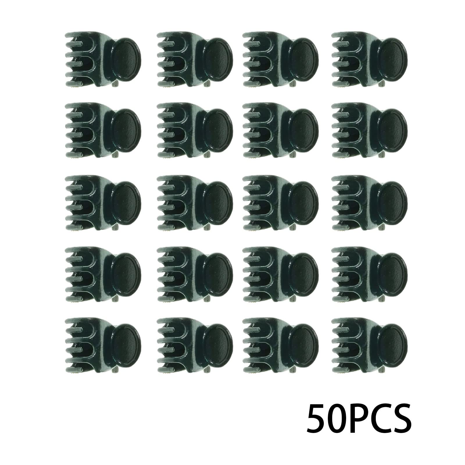 50Pcs Dark Green Plastic Orchid Clips - Garden Flower Vine Support Clips for Stems, Vines and Stalks | Ideal for Orchids, Tomatoes, Peas and Climbing Plants | Perfect for Indoor and Outdoor Gardening