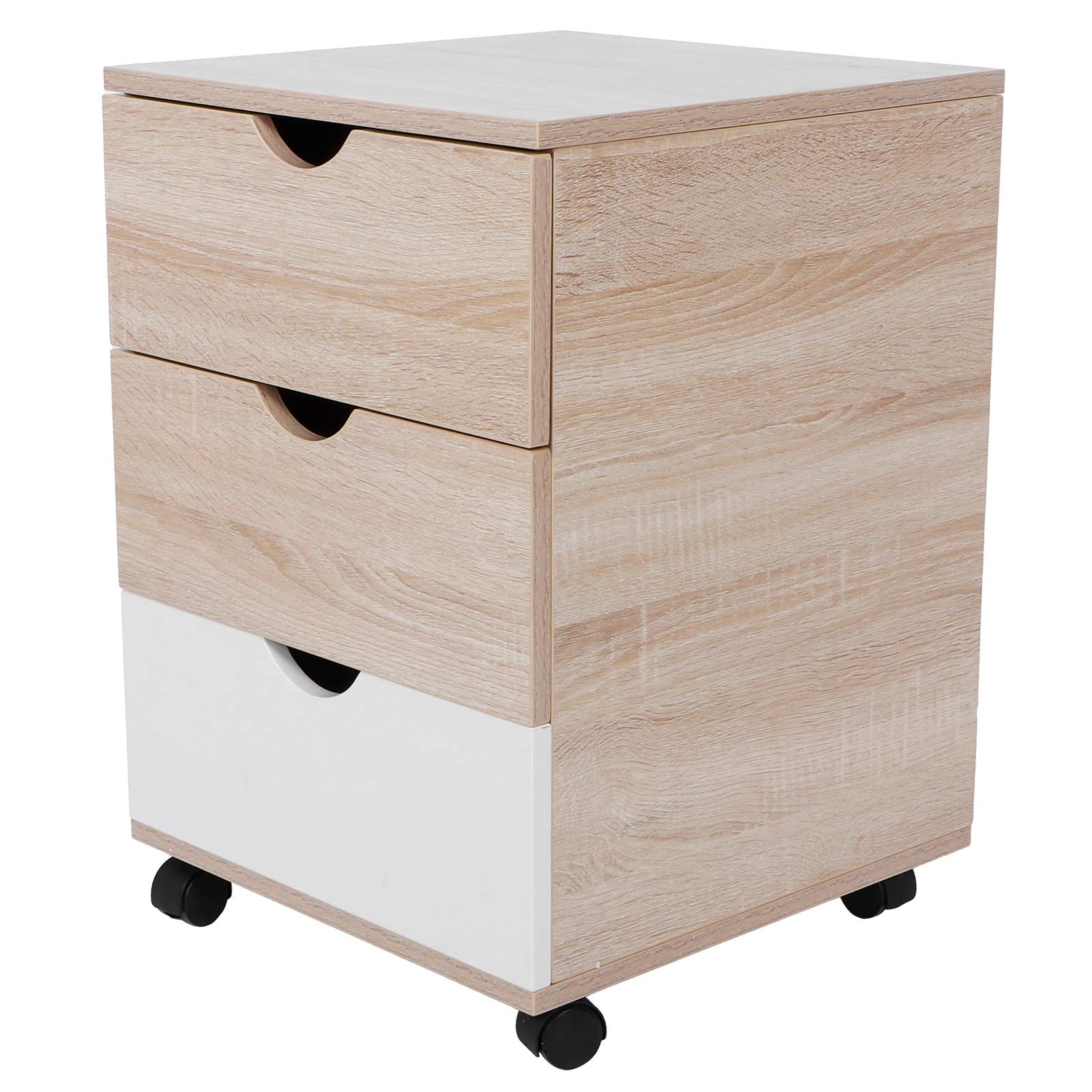 EVTSCAN Mobile Nightstand with 3 Drawers - Rolling Bedside Table, File Storage Cabinet for Bedroom, Home Office & Small Spaces - Perfect for Apartment Living, Dorm Rooms & Guest Bedrooms