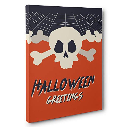 Halloween Greetings Canvas Wall Art - Spooky Decor for Home, Office & Party | Perfect for Halloween Decorations & Gifts