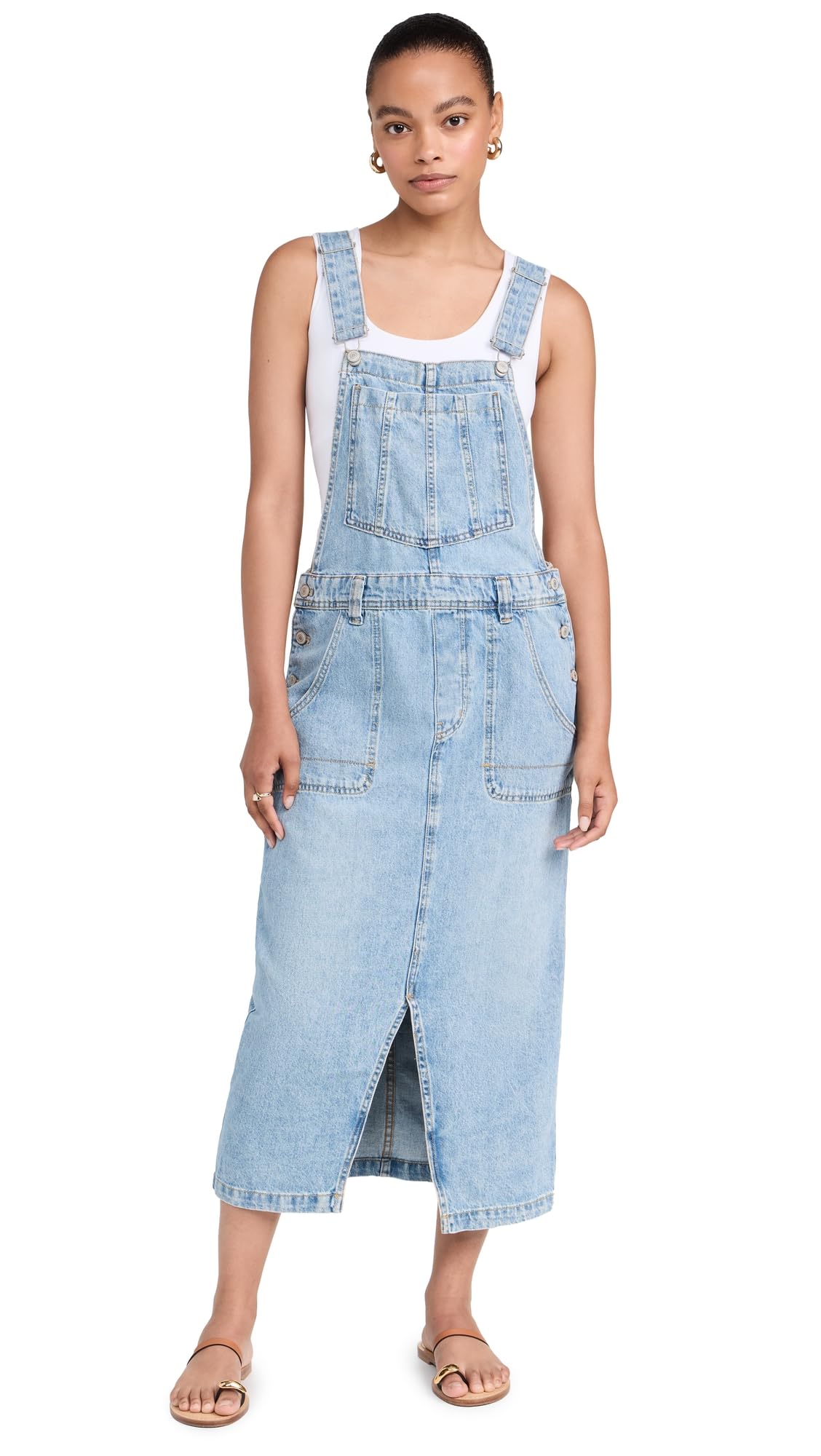 FP Movement Women's Bardot Denim Skirt - High Waisted Stretch Denim Midi Skirt for Casual Outfits & Summer Dresses | Perfect for Brunch, Beach Days & Street Style Fashion