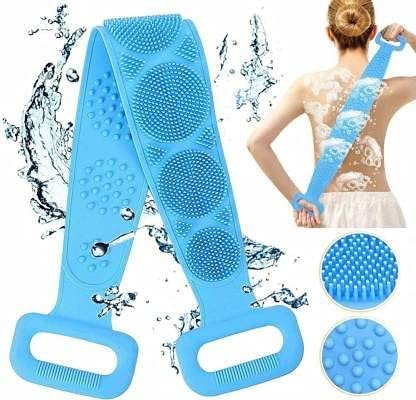 Exfoliating Silicone Body Brush - Long Back Scrubber Belt for Shower & Bath | Soft Skin Care Tool for Exfoliation & Massage | Ideal for Hard-to-Reach Areas & Spa Days