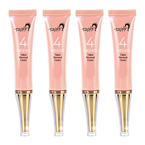 BINGLI 4 Weeks Tattoo Removal Cream - Permanent Tattoo Remover Gel for Colored & Black Ink, Safe Skin Fading Treatment with Moisturizing Formula (4 Pack) - Ideal for Tattoo Regret, Cover-ups & Skin Renewal