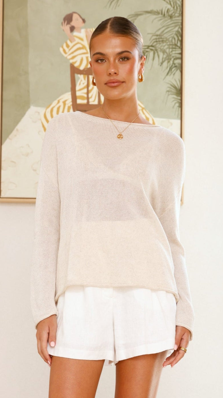Lakoa Women's Knit Top - Soft Natural Cotton Crewneck T-Shirt for Casual Wear & Layering