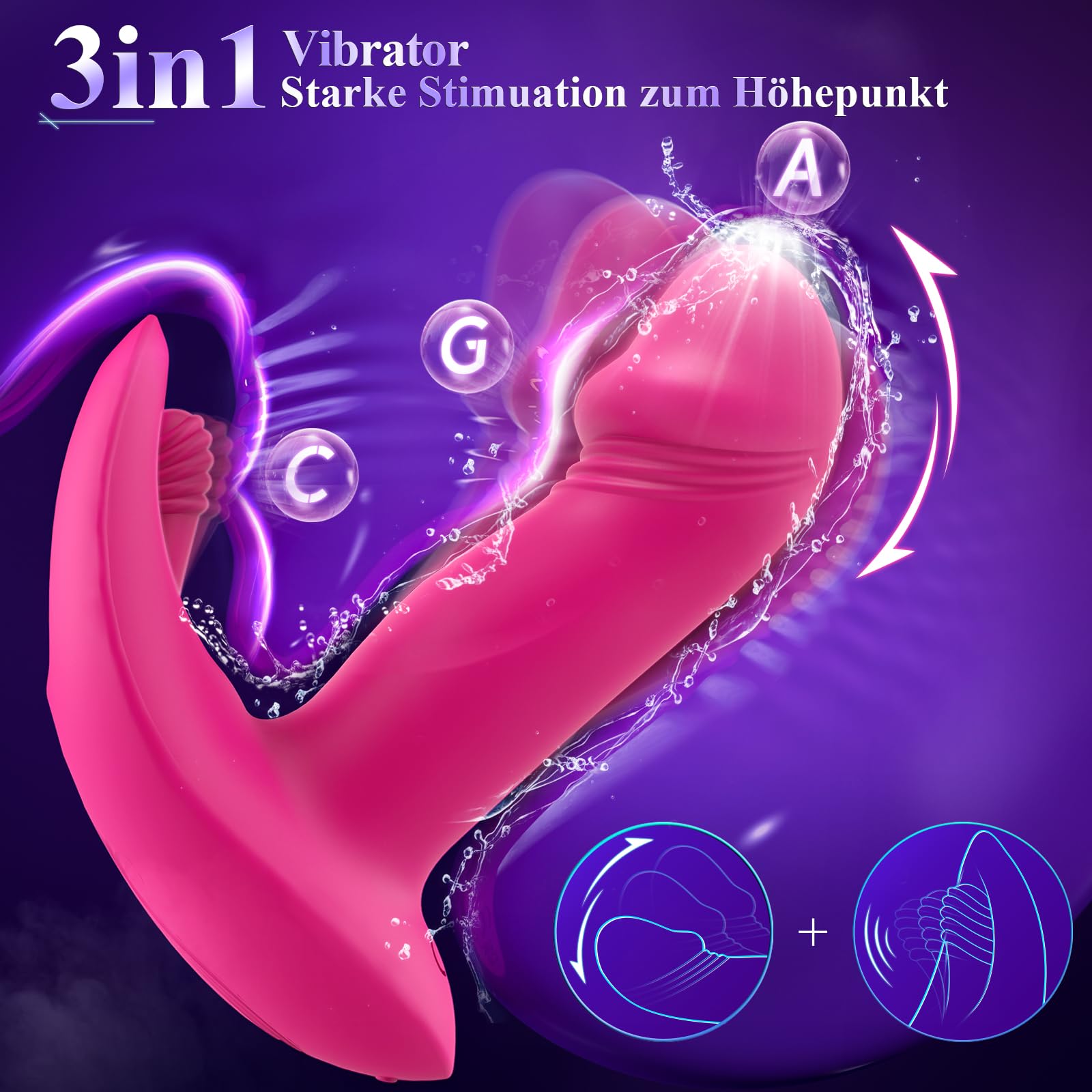 Powerful Clitoral and G-Spot Vibrator for Women - 9x9 Vibration Modes, Rechargeable Waterproof Sex Toy for Couples & Solo Play - Perfect for Sensual Massage, Foreplay, and Intimate Moments