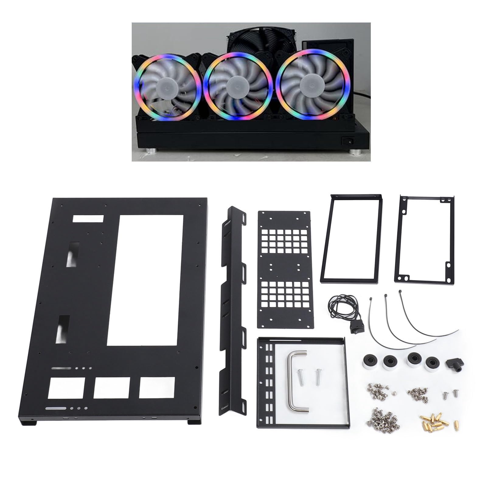 DIY Computer Motherboard Case Rack with Handle - Open Chassis PC Case for Enhanced Heat Dissipation - Perfect for PC Builders, Repair Shops & Tech Enthusiasts