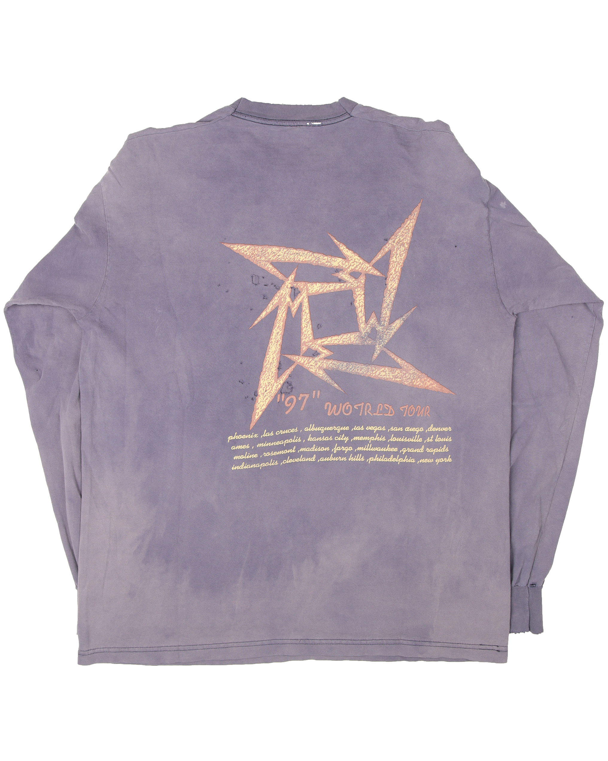 Vintage 1997 Metallica World Tour Long Sleeve T-Shirt | Official Band Merch | Rock Music Concert Tee | Perfect for Concerts, Gifts & Retro Fashion