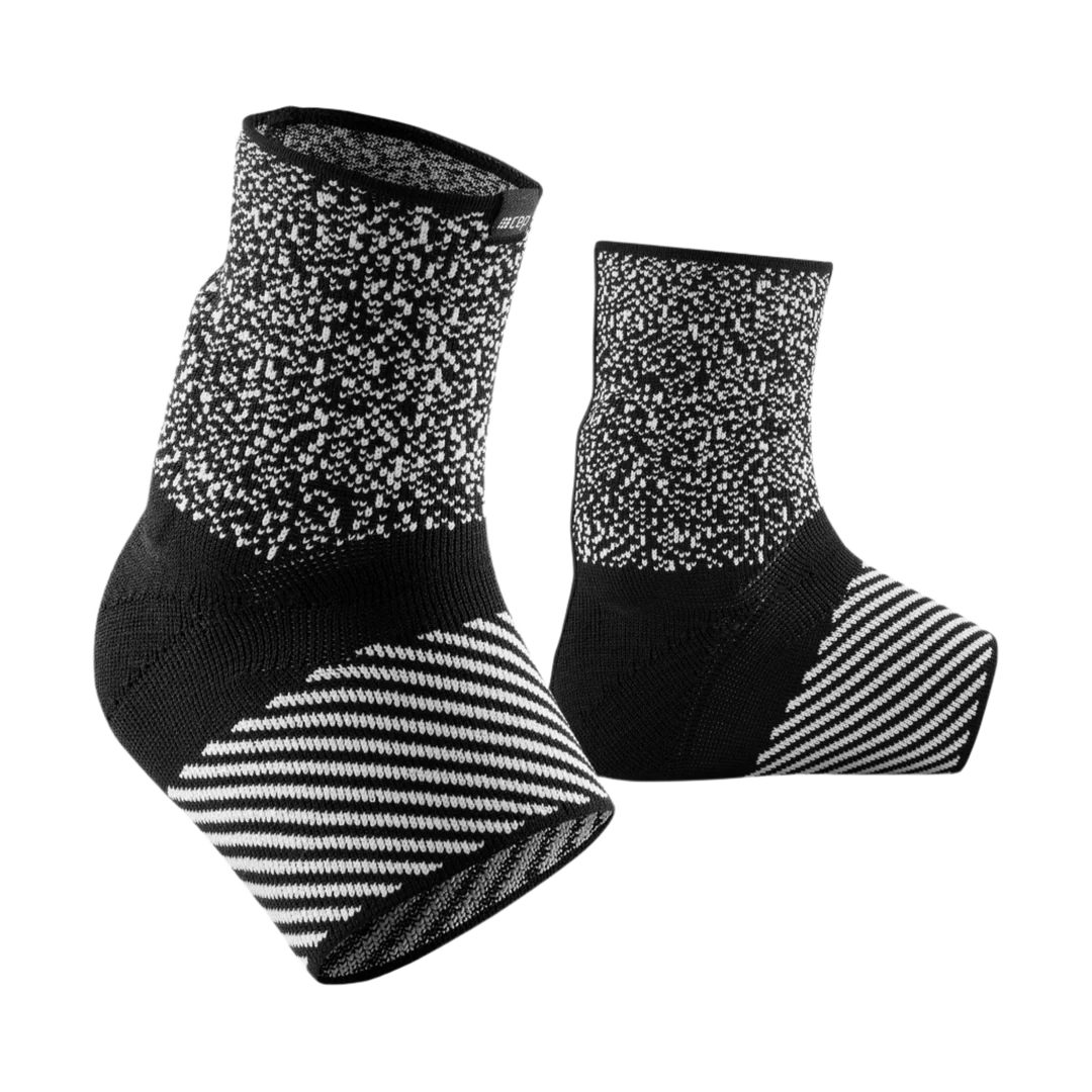 CEP Unisex Max Support Ankle Sleeve - Black/White - Compression Brace for Running, Basketball & Injury Recovery