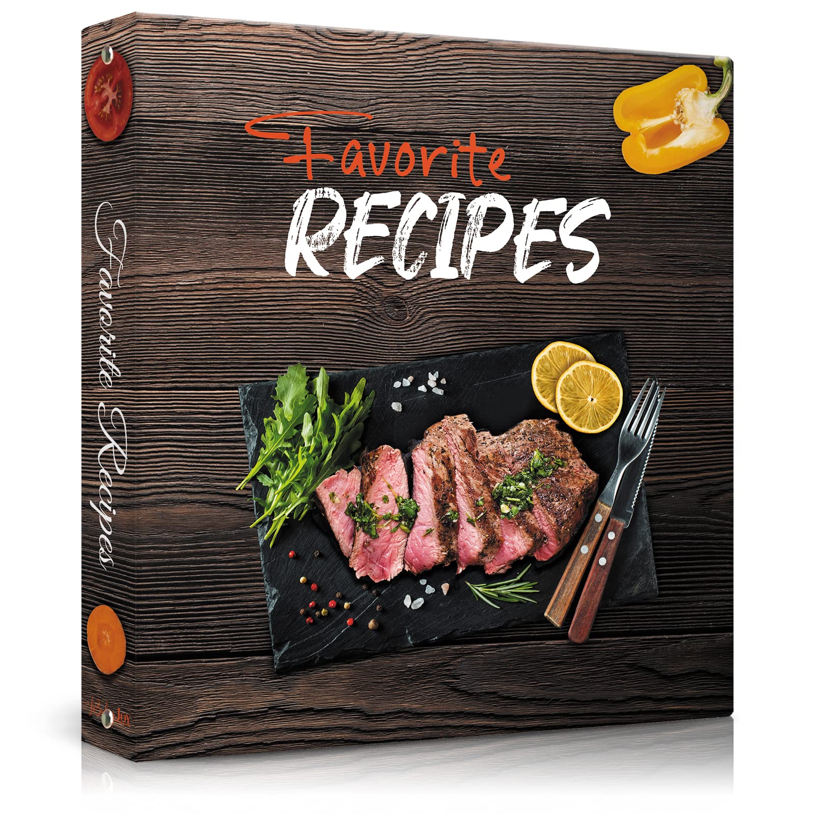 8.5x11 Recipe Binder with 3 Rings - DIY Family Cookbook Organizer with Plastic Sleeves for Writing Your Own Recipes | Perfect Cooking Gift for Meat Lovers & Home Chefs | Ideal for Recipe Collection, Meal Planning & Kitchen Organization