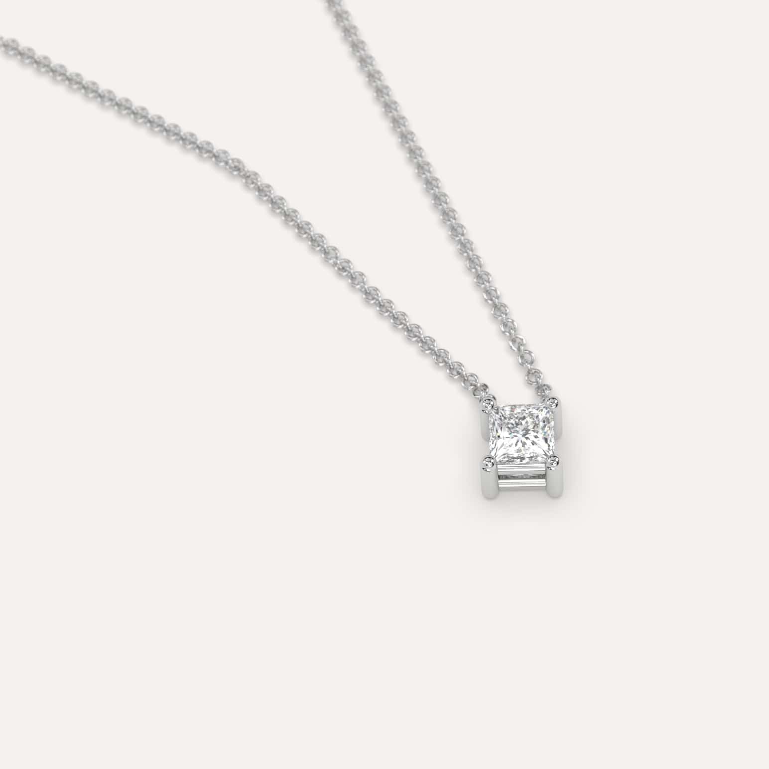 1/4 Carat Princess Cut Floating Diamond Necklace for Women - Elegant Pendant Jewelry Gift for Anniversary, Birthday & Special Occasions