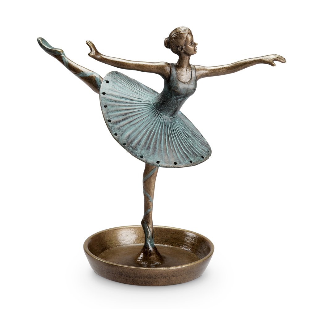 SPI Home Ballerina Jewelry Holder - Elegant Ring & Necklace Organizer for Dresser, Vanity & Travel | Perfect Gift for Dancers & Ballet Lovers