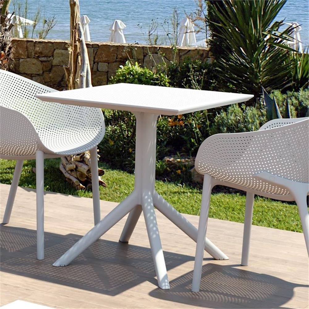 Compamia Sky Square Table 27 Inch - Modern White Coffee Table for Living Room, Office & Small Spaces - Perfect for Home Decor, Entertaining & Workspace