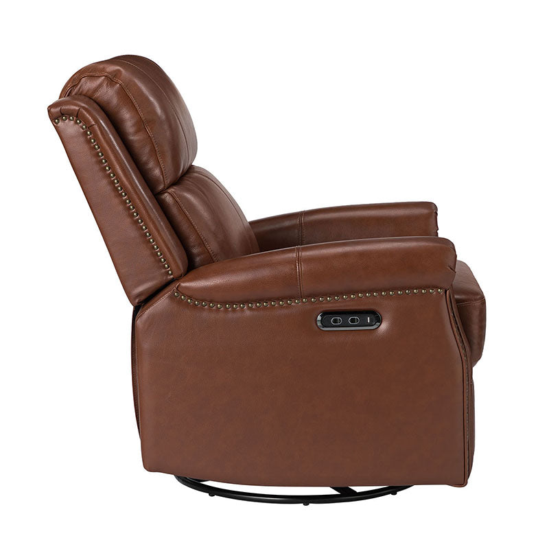 Kaietan Genuine Leather Power Rocking Recliner Chair - Adjustable Electric Massage Recliner Sofa for Living Room, Home Theater & Office Relaxation