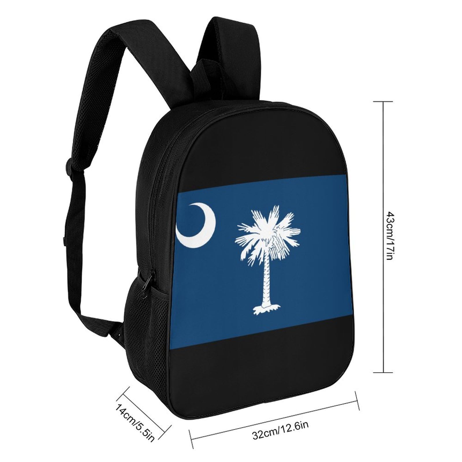 IOEDTHBJ South Carolina Flag Backpack - 17 Inch Laptop Backpack for Men & Women, 3D Printed School & Travel Computer Bag - Perfect for College, Work & Outdoor Adventures