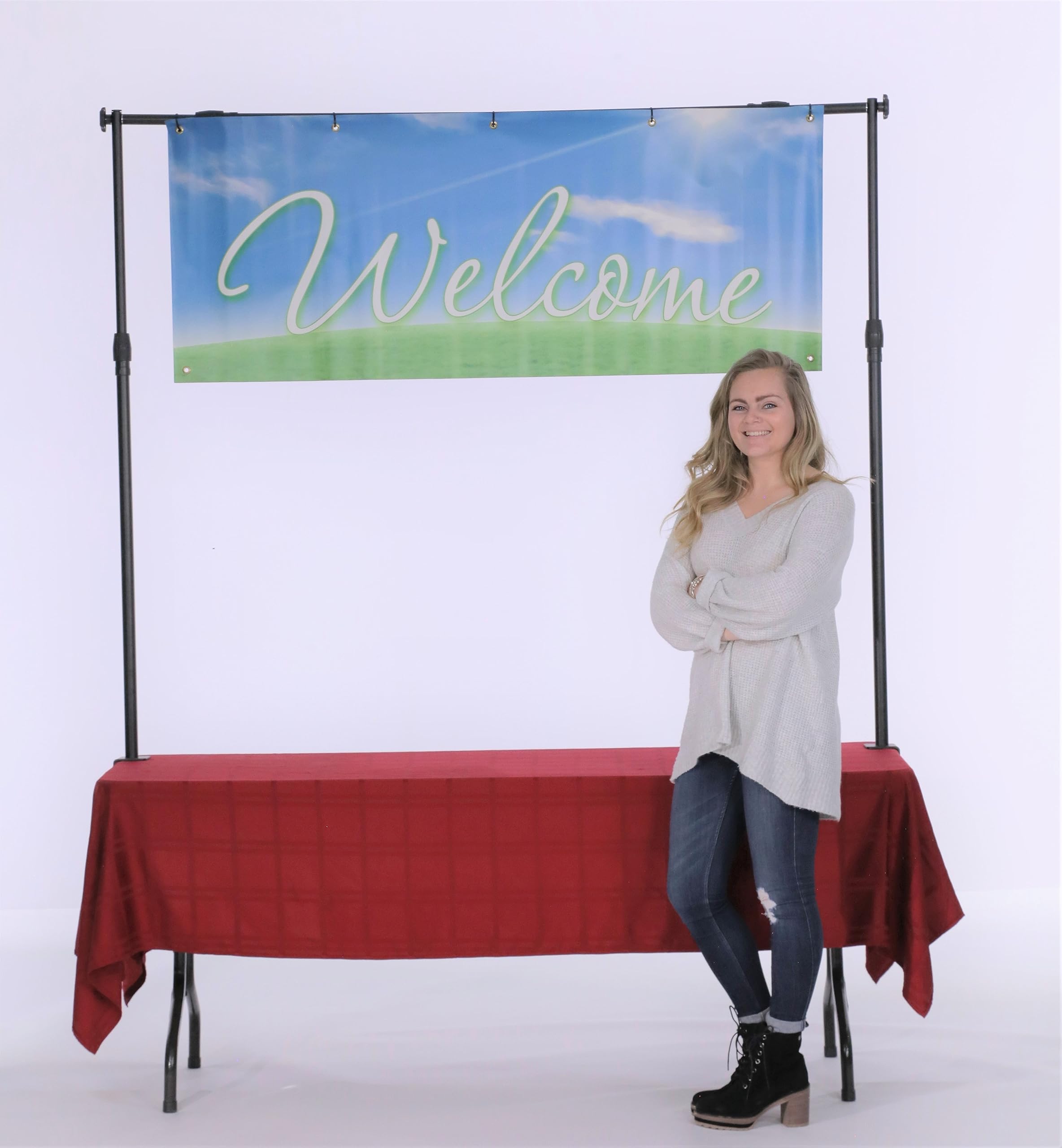 EZ Frame Banner Holder - Adjustable Stand for Trade Shows, Events & Retail Displays | Durable Lightweight Aluminum Sign Holder for Indoor/Outdoor Advertising