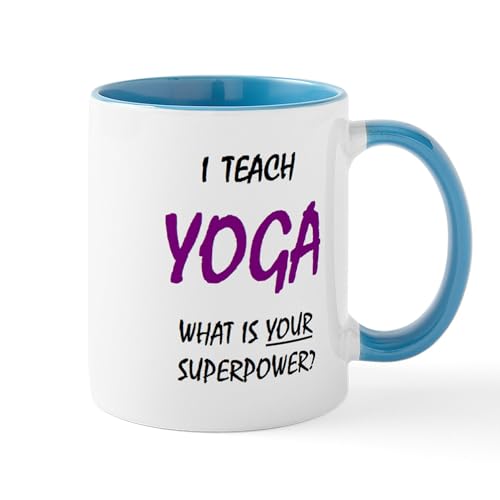 White/Blue Inside - Teach Yoga Mug Mugs
