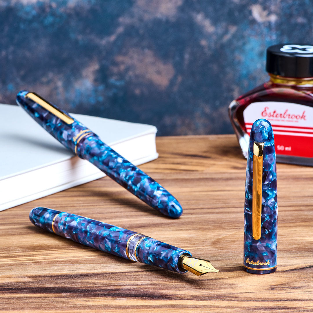 Esterbrook Estie Fountain Pen - Blue Moon Ink Writing Pen for Calligraphy, Journaling & Professional Use - Premium Nib Pen for Smooth Writing Experience