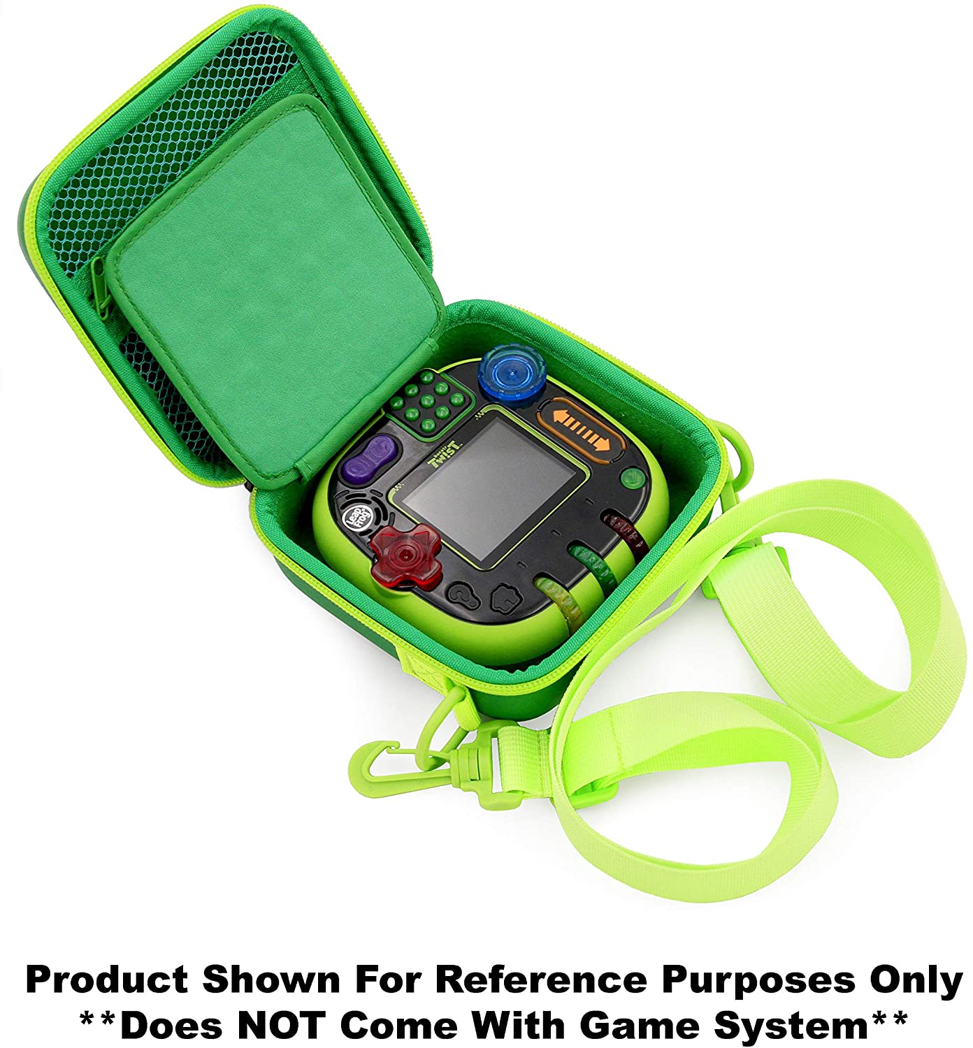 CASEMATIX Travel Case for LeapFrog Rockit Twist Handheld Learning Game - Portable Toy Storage Box with Shoulder Strap, Accessory Pockets & Keychain - Perfect for Kids Travel, School & On-the-Go Learning