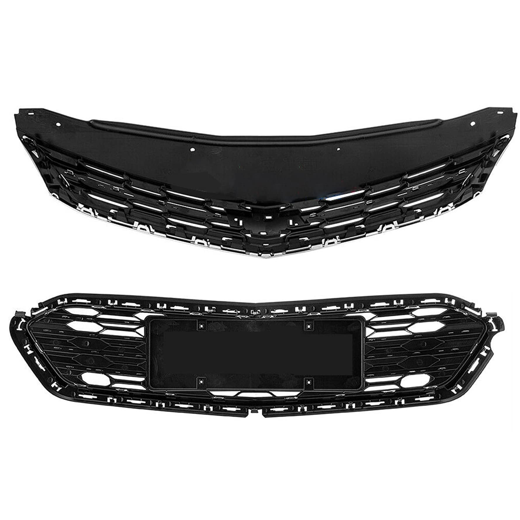 2016-2018 Chevy Cruze Front Hood Bumper Upper & Lower Grille Replacement - Perfect for Car Repair, Auto Parts Upgrade & Vehicle Customization