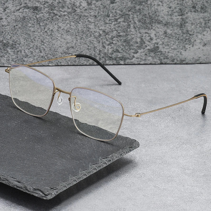 Stylish Black Titanium Square Screwless Eyeglasses for Women - Lightweight & Durable Full Rim Frames (Model 45530) | Perfect for Office, Reading & Everyday Fashion