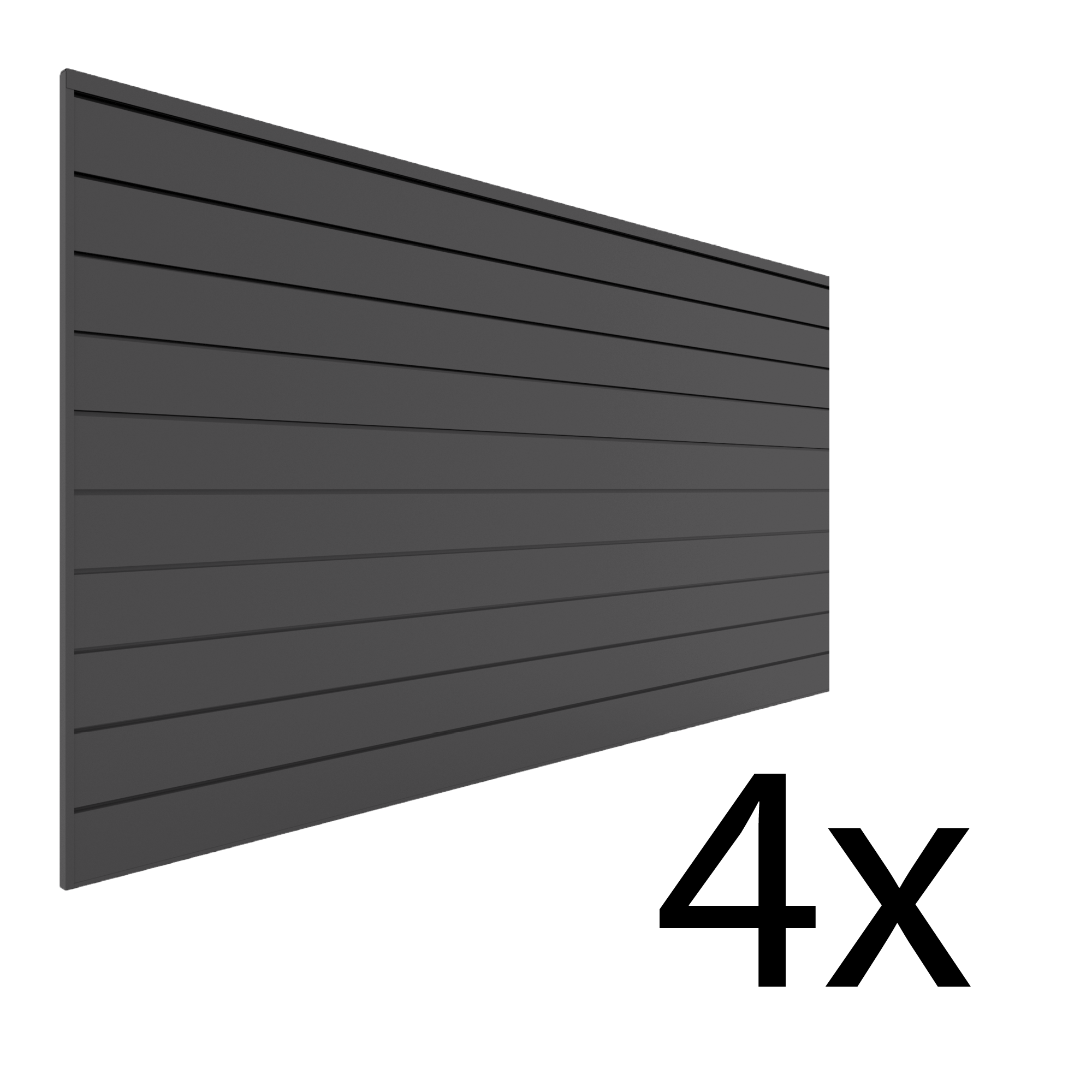 4 ft. x 8 ft. PVC Slatwall Panel - 4 Pack (128 sq ft) - Retail Store Display, Garage Organization & Wall Storage Solution