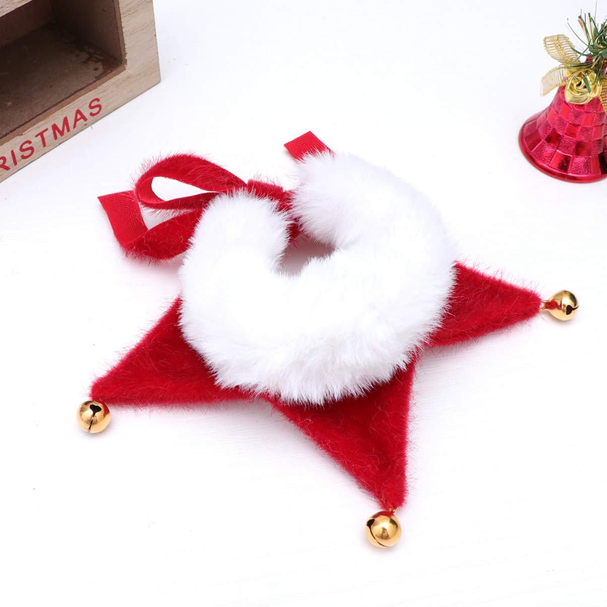 Festive Christmas Pet Scarf & Santa Hat Set - Red Dog Bandana, Cat Collar & Kitten Neckwear for Holiday Photos, Parties & Gift Giving - Xmas Pet Costume Accessories for Small Dogs & Cats