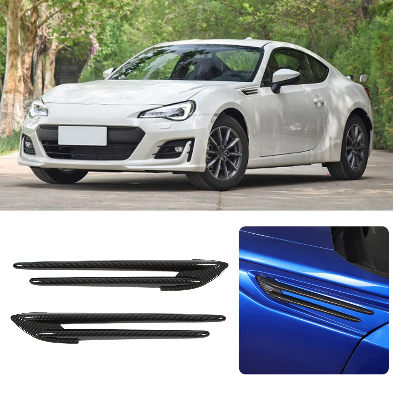 **2PCS ABS Carbon Fiber Car Side Vent Trim Cover for Subaru BRZ 2017-2020 - Durable Replacement Accessory for Enhanced Style & Protection - Perfect for Car Customization & Exterior Upgrades**