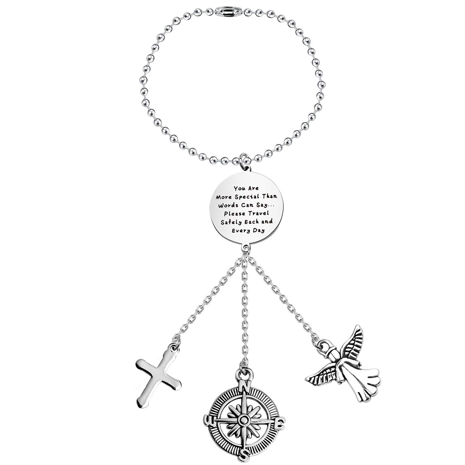 Guardian Angel Car Charm - Rear View Mirror Pendant for Safe Driving | Thoughtful Gift for New Drivers, Bikers & Truckers | Perfect for Daily Commutes, Road Trips & Protection on the Road