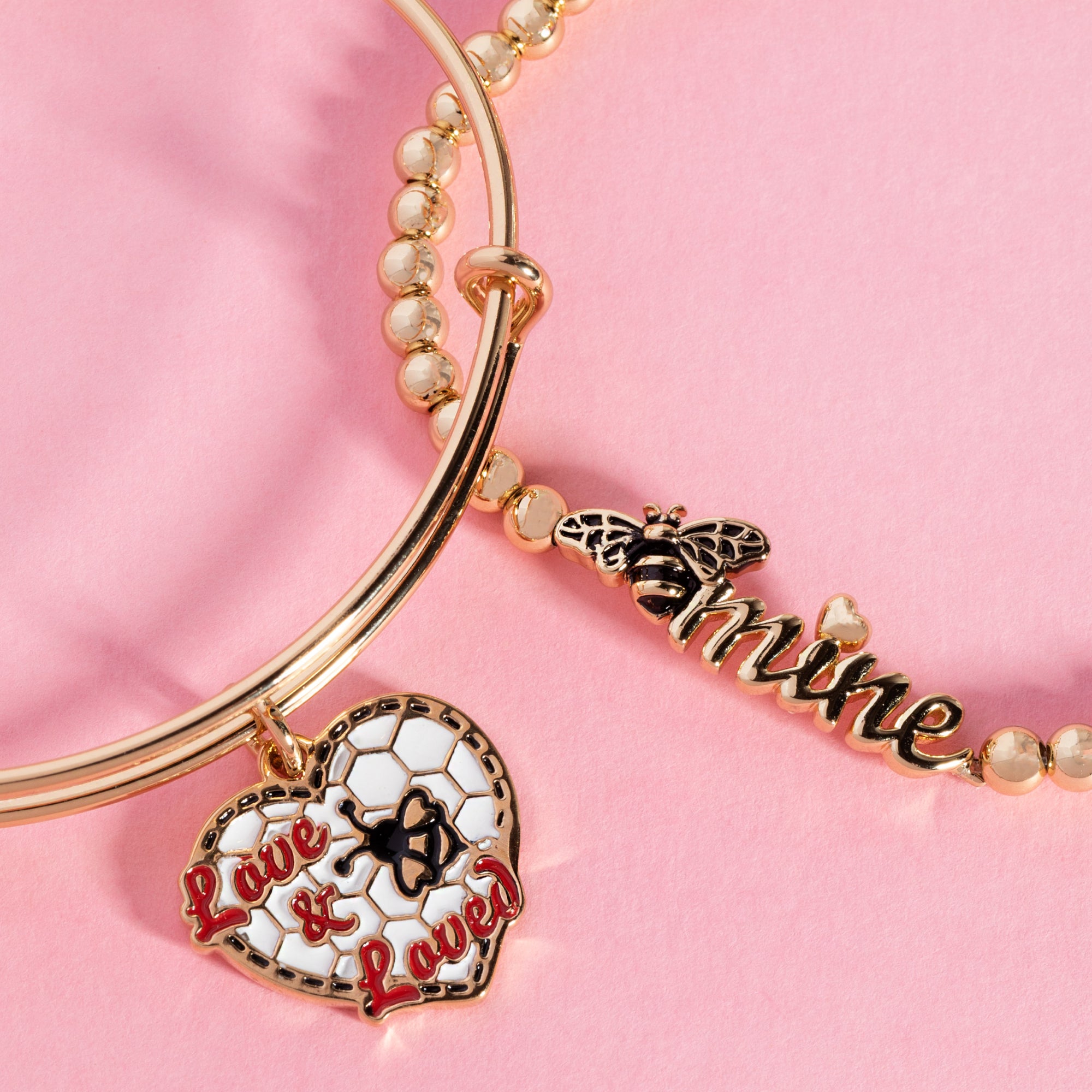 Bee Mine Stretch Bracelet - Adjustable Elastic Beaded Bracelet for Women & Girls - Perfect for Valentine's Day, Friendship Gifts & Everyday Wear